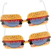 JEWEDECO 2pcs Funny Glasses Fun Sunglasses Silly Sunglasses Party Eyeglasses Hamburger Birthday Decorations Funny Sunglasses Hamburger Costume Halloween Sunglasses Shower Eyeglass