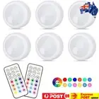 Wireless LED Puck Light 6 Pack Remote Control RGB Color Changing Cabinet Closet