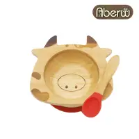 在飛比找momo購物網優惠-【AberW】矽膠吸盤竹碗含匙-16cm-牛(嬰兒碗 吸盤碗