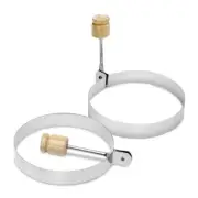 2 Pc Round Omelette Non Stick 3.25" Mold Mini Pancake Cooking Tool Fried Egg Rin