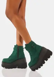 [Demonia] Emerald Suede Technopagan Boots