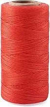 Cheriswelry 280 Yard/Roll Red Leather Thread 1mm Flat Waxed Sewing Wax String Polyester Cords Jewelry Beading Cord Stitching Bookbinding String for DIY Craft Bracelet Jewelry Making