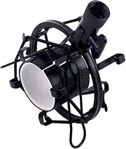 Milisten Condenser Mic Holder with Vibration Function Durable Metal Microphone Stand Mount for Sound Recording Black