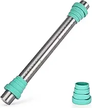 18/8 Stainless Steel Rolling Pin: U-Taste 42 cm Adjustable Nonstick Kitchen Roller Pin with Silicone Removable Thickness Rings for Baking Cookies Pastry Pizza Pasta Dough Fondant (Teal/Aqua Sky)