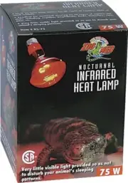 Zoo Med Nocturnal Infrared Incandescent Heat Lamp 75 Watts