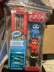 Ooly Ninja Erasers Set Of 3 Comic Attack Pencils And Mighty Sharpener. New!!!