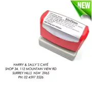 Personalised Self Inking Rubber Stamp Custom Business Name Address LARGE