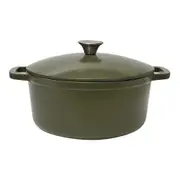 Classica 26cm/5.5L Oval Cast Iron Casserole Induction Cooking Pot Olive Green