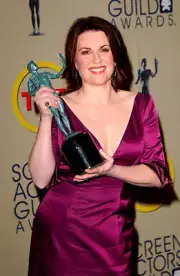 Actress Megan Mullally poses backstage with her Outstanding Perfor- Old Photo 1