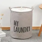 Laundry Hamper collapsible with handles & cover, laundry basket, storage basket (Grey)