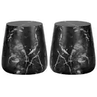 Home Square Aries 15" Modern Concrete Side Table in Black - Set of 2