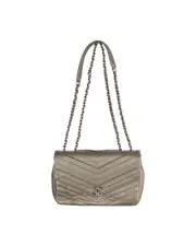 Chanel Quilted Shoulder Bag with Chain Strap Women Grey