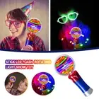 Light Up Magic Ball Toy Wand Kids LED Glow Mics Spinning Flashing Show Prop