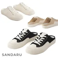在飛比找蝦皮商城優惠-山打努SANDARU-穆勒鞋 貝殼紋綁帶帆布餅乾鞋