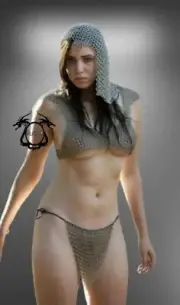 New style Aluminium Chainmail Womens Halter Tops Silver (COIF pANTY BRA)