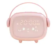 F38 Creative Time Angel Alarm Clock Smart LED Wake Up Night Light Mini Mute Cartoon Bedside Clock Decoration Clock-Pink