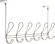 Franklin Brass Dolen OTDDOL6-CHR 6 Hook Over The Door Coat and Hat Rack, Chrome