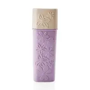 Portable Flower Carved Toothbrush Holder Outdoor Toothrush Cap Case Toothpaste Storage Box Wash Cup(Purple)