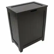 Espresso Brown Wooden Hamper Bath Laundry Storage Bin Clothes Basket Organizer
