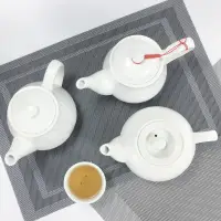 在飛比找樂天市場購物網優惠-優樂悅~飯店餐廳酒店陶瓷茶壺大容量純白色泡茶茶具水壺大小號過