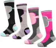 [Slumber Hut] 4 Pack Adults & Kids Thermal Winter Outdoor Ski Snowboarding Long Boot Activity Socks