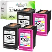 4PK Replacement for HP 62XL Black Color Ink Cartridges for Officejet 5740 HP 62