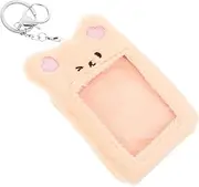 KALLORY Plush Holder Clip Student Holders Minimalist Front Pocket Wallet for Cards Photos Keychain Accessory for Graduations Birthdays