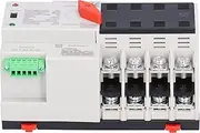 Mini ATS Automatic Transfer Switch, Din Rail Mounted Controller Dual Power Standby Generator Changeover Switch for Testing Normal and Spare Comprehensive Protections 4P 100a PC 400V AC