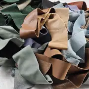 Mixed colour Leather Strips/Remnants, Scraps/Pieces/Offcuts, Crafts, Full-Grain