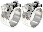 CHUN YUNG DA TT Heavy Duty Hose Clamps, 304 Stainless Steel T-Bolt Clamp, Adjustable Range 64-67 mm, Solid T-nuts and Wide Band for 2.55 Intake Hose (2.52-2.64 inch, 2 pack)