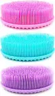 3 Pieces Exfoliating Silicone Body Scrubber, Soft Silicone Loofah Body Scrubber