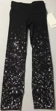 Lululemon Women’s Speed Wunder MR Crop 23” *Sparkle LW6BCQS Black/Silver Size 2