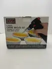 OGGI 5 Piece Creme Brulee Set Culinary Torch 4 Oval Fluted Ramekin Dishes