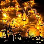 Christmas Decorations Pumpkin String Lights, 3 Meters 20 LEDs Halloween Pumpkin LED Fairy Lights with 2 Lighting Modes, Indoor Outdoor Bedroom Camper Party Christmas,Thanksgiving Decorations Lights