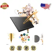 M10K 10x6 Inch Drawing Tablet with Battery-Free Stylus & Touch Ring for Creators