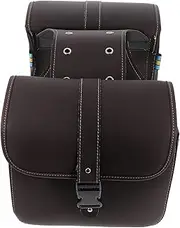 Luxshiny 1Pair Leather Motorcycle Pouch Bag Durable Hanging Storage for Tools Accessories Compact Satchel for Men for Fork Handlebar Luggage Rack Use