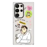 Galaxy S23 Ultra Clear Case Grim B Thinking about Her Case