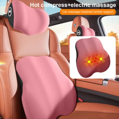 3 IN 1 USB Car Electric Heating Support Headrest Vibration Massage Neck Cushion