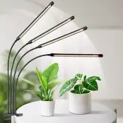 Clip-on Gooseneck LED Grow Light 5000K 2586 lumen High PPF for Seedling, 4 Heads