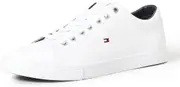 Tommy Hilfiger Mens Essential Leather Sneakers Shoes - White