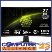 27" MSI MAG 276CXF FHD 280Hz Curved Gaming Monitor
