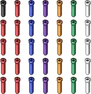 uxcell Bike Cable End Caps Set Aluminum Alloy Cable End Crimps Durable Bike Brake Cable End Tips Kit for Brake Cable Core End Shift Cable Core Tail End Parts Tools, 7 Colors