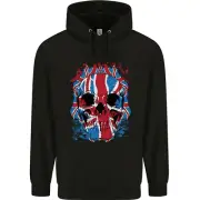 Union Jack Flag Skull Gym MMA Biker Childrens Kids Hoodie