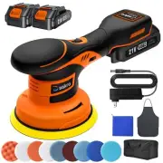 21V Cordless Buffer Polisher Kit,6 Inch Brushless Dual Action Polisher w/ 2 X...