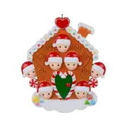 Catzon Christmas Hanging Ornaments Personalized Gingerbread House Family of 7