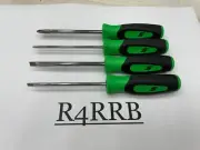 Snap-on Tools USA NEW 4pc GREEN Soft Grip Mini-Grip Screwdriver Set SGDX40BG