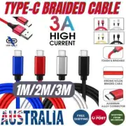 Braided USB C Type C to USB A & C Charger Cable Charging Data Cord For Android