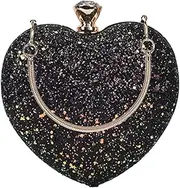 [ANDRESLAD] Handmade Sequin Heart Bag Women's Evening Clutch Body Bag Party Accessory Chain Handbag for Wedding Prom Cocktail Party
