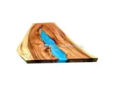 Blue Epoxy Resin Dining Table, Mid Century Modern Arts Table, Counter Bar Tables