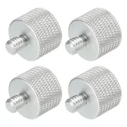 Mic Stand Adapter 1/4 Male x 5/8 Female Camera Screw Thread Adapter Silver 4Pack